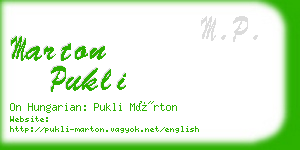 marton pukli business card